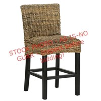 Wicker counter height stool w/black legs