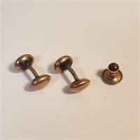 0Vintage Krementz Gold Plated Shirt Studs Lot of 3