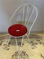 Vtg. Wrought Iron Vanity Chair uph Seat