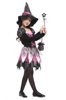 GIRLS DAZZLING WITCH COSTUME LARGE 120-130CM