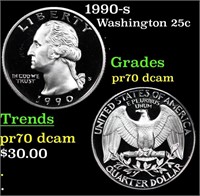 Proof 1990-s Washington Quarter 25c Grades GEM++ P