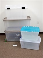 5 Plastic Storage Bins (No Ship)