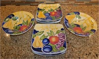 Set of 8 Di Frutto Plates - Fruit Themed