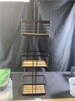 Metal Shelf Unit with Bamboo Shelves