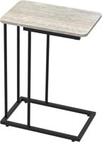 Grey Oak C-Shaped End Table