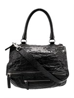 Givenchy Black Leather Silver-tone Shoulder Bag