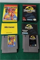 NES Games w/ Box- Metroid / Jurassic Park