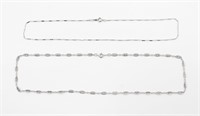 (2) Vintage Sterling Silver Necklace Chains