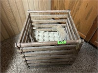 Antique Egg Crate w/ Inserts