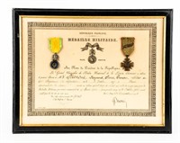 France 2 Medal Set / Certificate Valeur Discipline