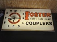 VINTAGE FOSTER COUPLERS LIGHTED CLOCK SIGN