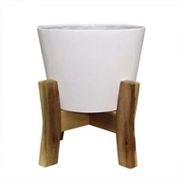 Southern Patio Contemporary 24in White Resin Compo
