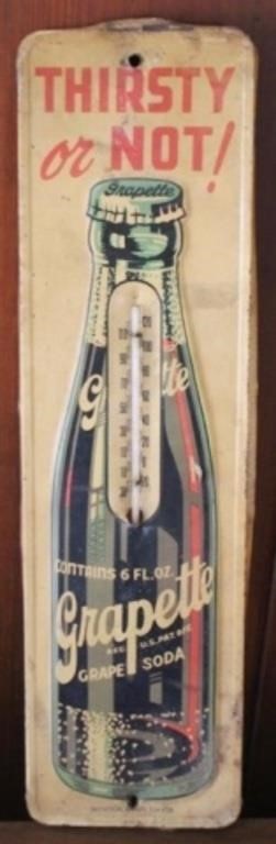 Grapette Metal Thermometer - 5" x 17"