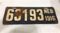 1916 Nebraska license plate