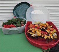 Wreath containers w/wreaths