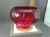 Imperial Glass flower bowl 6" diameter - Red