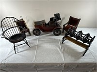 Doll furniture and metal car