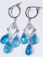 $1607. 14K Sapphire Topaz Earrings