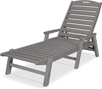 POLYWOOD Nautical Arms Chaise, Slate Grey