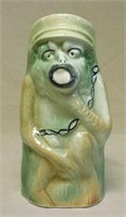 French Majolica Figural Monkey Pitcher.