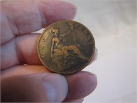 1900 Large Foreign One Penny Coin