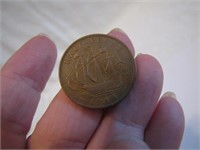 1944 Half Penny Foreign Coin