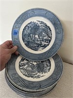 Assorted Currier & Ives Plates- Chipped as is