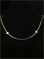 14K Gold Chain with hearts necklace 
9.5 inches