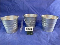 Metal Buckets, Qty: 3, 4.75"T