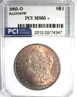 1885-O Morgan PCI MS65+ Rainbow