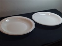 2pc Arcopal Milk Glass Restaurant Dinner Plates.