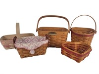 5 Longaberger Small Baskets