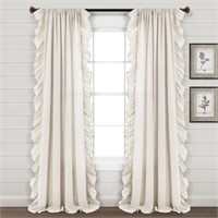 WF532  Lush Decor Ruffle Blackout Curtain, 54" x 9