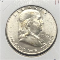 1953 D FRANKLIN HALF DOLLAR GEM FBL