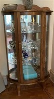 Oak Curved Glass China Display Cabinet