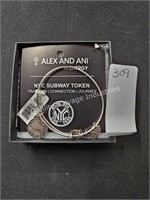 alex & ani NYC subway token bracelet (display