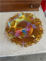 Carnival Glass Ruffled Bowl