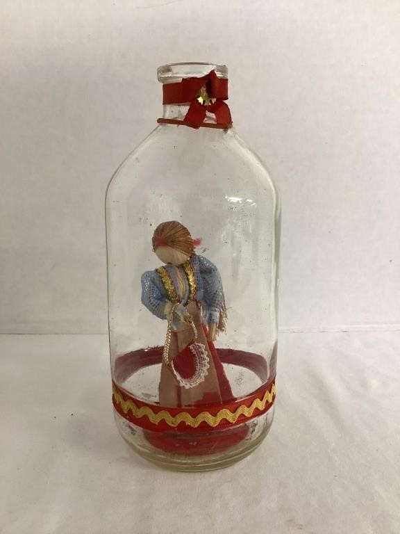 Straw Doll in Glass Bottle