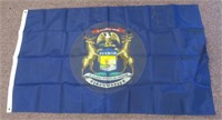 3' x 5' State of Michigan Flag. Has Not Been