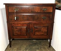 Vintage Wooden Sideboard with Two Drawers
