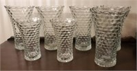 Vtg. Whitehall Clear Cubed Vases