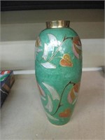 Vintage cloisonne brase urn vase