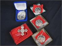 5 Sterling Silver Christmas Ornaments