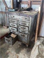 Metal Cabinet Full of Nuts and Bolts and More