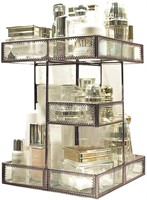 360 Rotating Makeup Organizer  Brass  Large