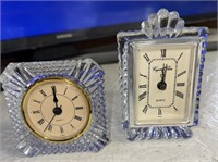 2-SMALL CRYSTAL GLASS CLOCKS