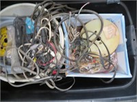 Large tote of assorted wires