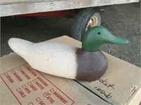 Cream And Brown Duck Decoy