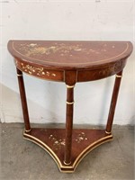 Asian Style Painted Demilune Table w/ Base