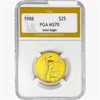 1988 $25 1/2oz Gold Eagle PGA MS79